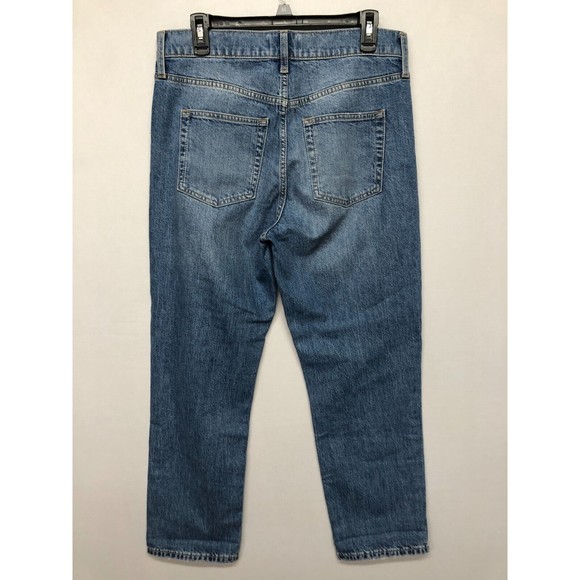 Gap Denim Women Sky High Straight Jeans Size 10 / 30R Cotton Blend Blue M109 -4 - Picture 11 of 13